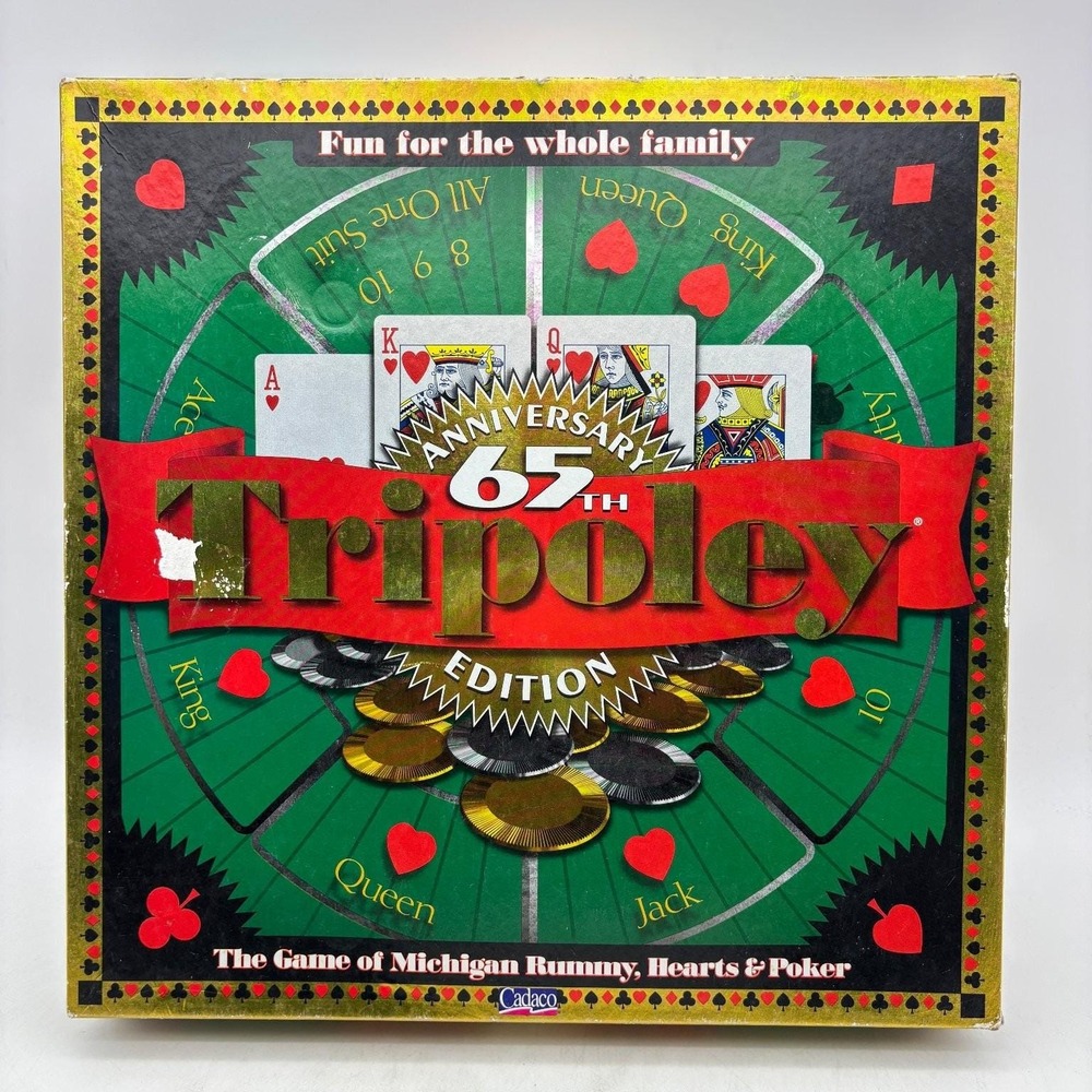 Tripoley 1997 65th Anniversary Edition Complete Cadaco Cards Chips Rotating